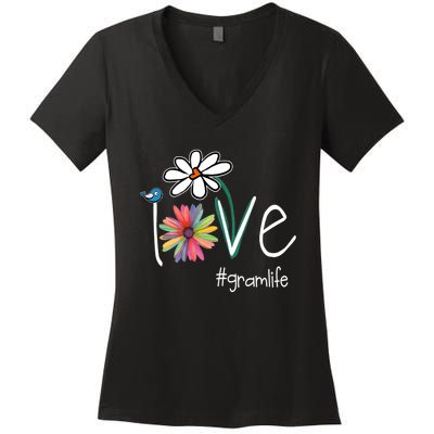 Love Gram Life Art Flower Color Women's V-Neck T-Shirt