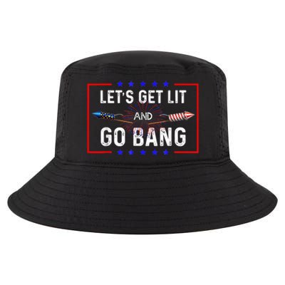 Lets Get Lit Fireworks 4th Of July Tee Just Here To Bang Cool Comfort Performance Bucket Hat