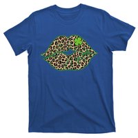 Leopard Green Lips Sexy Irish Culture Leaf Clover Funny St Cool Gift T-Shirt