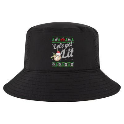 Let's Get Lit Funny Sloth Christmas Funny Sloth Lovers Meaningful Gift Cool Comfort Performance Bucket Hat