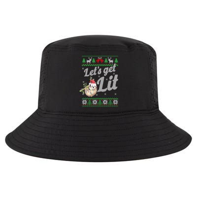 Let's Get Lit Funny Sloth Christmas Funny Sloth Lovers Meaningful Gift Cool Comfort Performance Bucket Hat