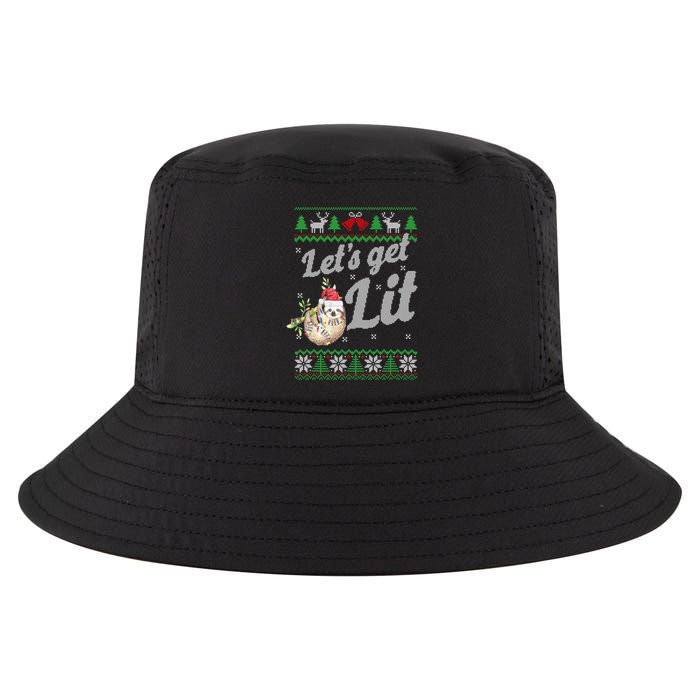 Let's Get Lit Funny Sloth Christmas Funny Sloth Lovers Meaningful Gift Cool Comfort Performance Bucket Hat