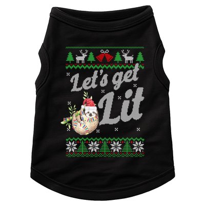Let's Get Lit Funny Sloth Christmas Funny Sloth Lovers Meaningful Gift Doggie Tank