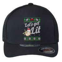Let's Get Lit Funny Sloth Christmas Funny Sloth Lovers Meaningful Gift Flexfit Unipanel Trucker Cap