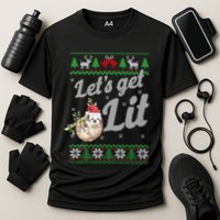 Let's Get Lit Funny Sloth Christmas Funny Sloth Lovers Meaningful Gift Performance Shirt