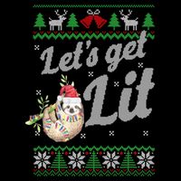 Let's Get Lit Funny Sloth Christmas Funny Sloth Lovers Meaningful Gift Performance Shirt