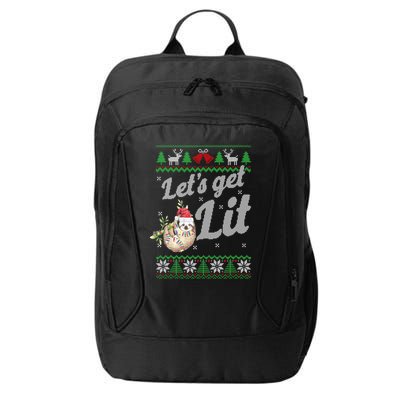 Let's Get Lit Funny Sloth Christmas Funny Sloth Lovers Meaningful Gift City Backpack