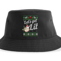Let's Get Lit Funny Sloth Christmas Funny Sloth Lovers Meaningful Gift Sustainable Bucket Hat