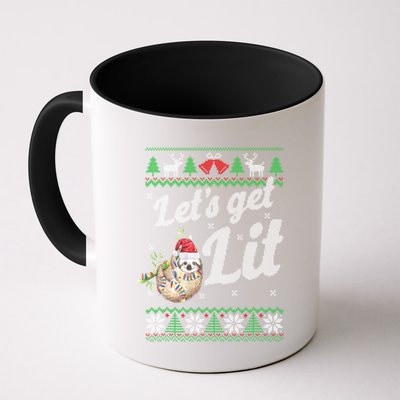 Let's Get Lit Funny Sloth Christmas Funny Sloth Lovers Meaningful Gift Mug