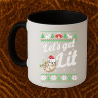 Let's Get Lit Funny Sloth Christmas Funny Sloth Lovers Meaningful Gift Mug