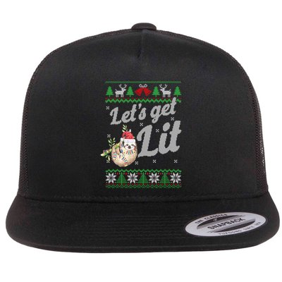 Let's Get Lit Funny Sloth Christmas Funny Sloth Lovers Meaningful Gift Flatbill Hat