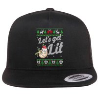 Let's Get Lit Funny Sloth Christmas Funny Sloth Lovers Meaningful Gift Flatbill Hat