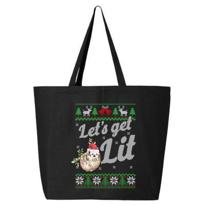 Let's Get Lit Funny Sloth Christmas Funny Sloth Lovers Meaningful Gift 25L Jumbo Tote