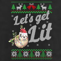 Let's Get Lit Funny Sloth Christmas Funny Sloth Lovers Meaningful Gift 25L Jumbo Tote