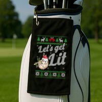 Let's Get Lit Funny Sloth Christmas Funny Sloth Lovers Meaningful Gift Golf Towel