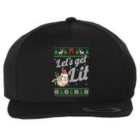 Let's Get Lit Funny Sloth Christmas Funny Sloth Lovers Meaningful Gift Wool Snapback Cap