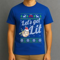 Let's Get Lit Funny Sloth Christmas Funny Sloth Lovers Meaningful Gift T-Shirt