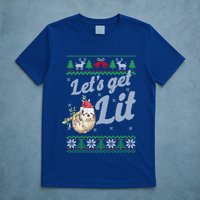 Let's Get Lit Funny Sloth Christmas Funny Sloth Lovers Meaningful Gift T-Shirt