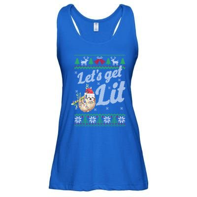 Let's Get Lit Funny Sloth Christmas Funny Sloth Lovers Meaningful Gift Ladies Essential Flowy Tank