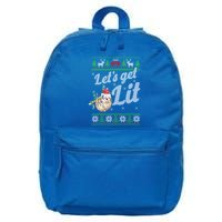 Let's Get Lit Funny Sloth Christmas Funny Sloth Lovers Meaningful Gift 16 in Basic Backpack