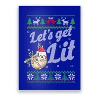 Let's Get Lit Funny Sloth Christmas Funny Sloth Lovers Meaningful Gift Poster