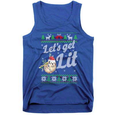Let's Get Lit Funny Sloth Christmas Funny Sloth Lovers Meaningful Gift Tank Top