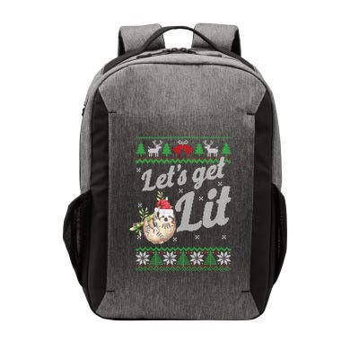 Let's Get Lit Funny Sloth Christmas Funny Sloth Lovers Meaningful Gift Vector Backpack