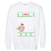 Let's Get Lit Funny Sloth Christmas Funny Sloth Lovers Meaningful Gift Garment-Dyed Sweatshirt