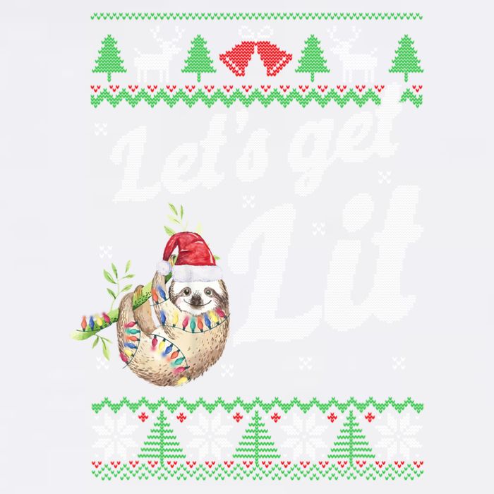 Let's Get Lit Funny Sloth Christmas Funny Sloth Lovers Meaningful Gift Garment-Dyed Sweatshirt