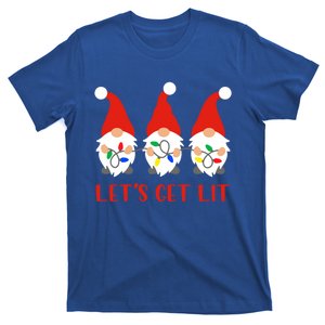 Let's Get Lit Gnome Squad Xmas Lights Christmas Pajama Funny Meaningful Gift T-Shirt