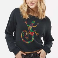 Lizard Gecko Cropped Pullover Crew