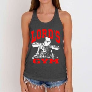 Lords Gym Lords The Sin Of World Jesus Women's Knotted Racerback Tank