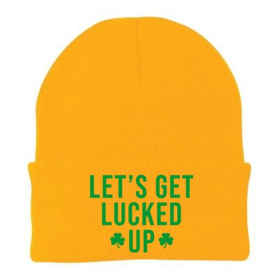 Lets Get Lucked Up St Patricks Day Funny Knit Cap Winter Beanie