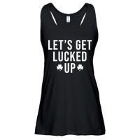 Lets Get Lucked Up St Patricks Day Funny Ladies Essential Flowy Tank