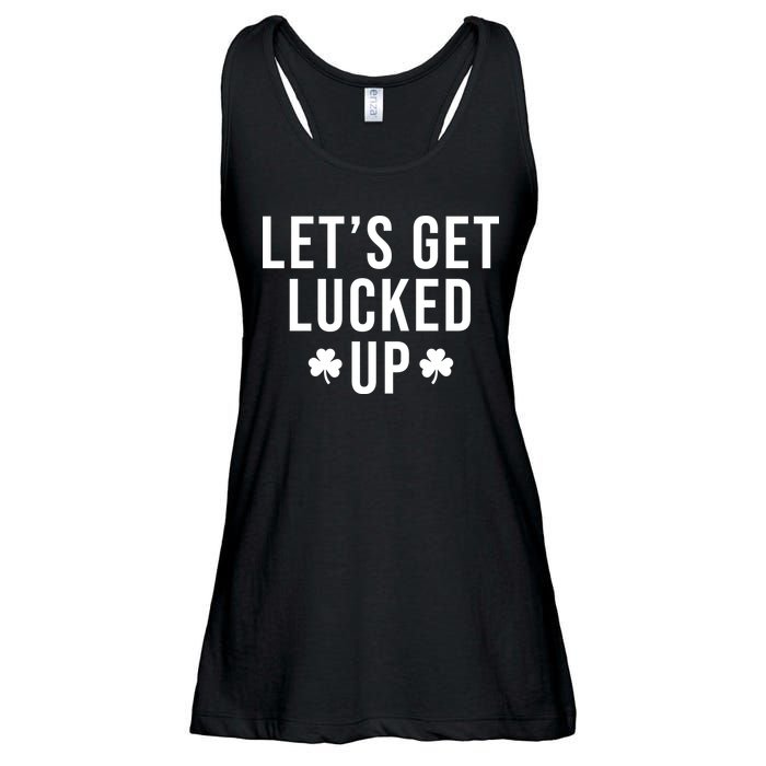 Lets Get Lucked Up St Patricks Day Funny Ladies Essential Flowy Tank