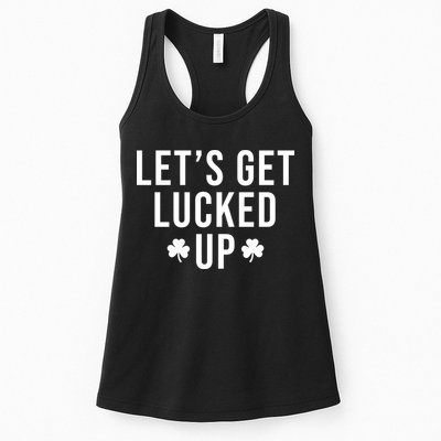 Lets Get Lucked Up St Patricks Day Funny Womens Tank Top