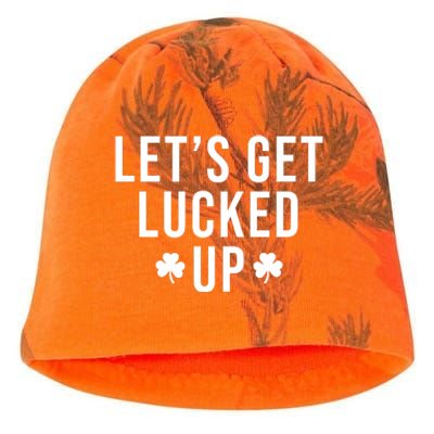 Lets Get Lucked Up St Patricks Day Funny Kati - Camo Knit Beanie