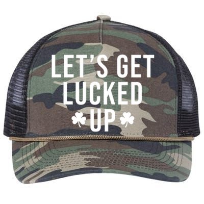 Lets Get Lucked Up St Patricks Day Funny Retro Rope Trucker Hat Cap