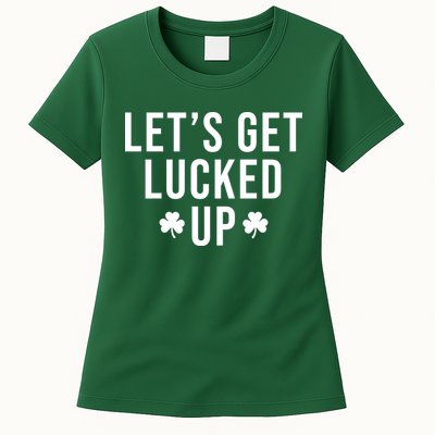 Lets Get Lucked Up St Patricks Day Funny Womens T-Shirt