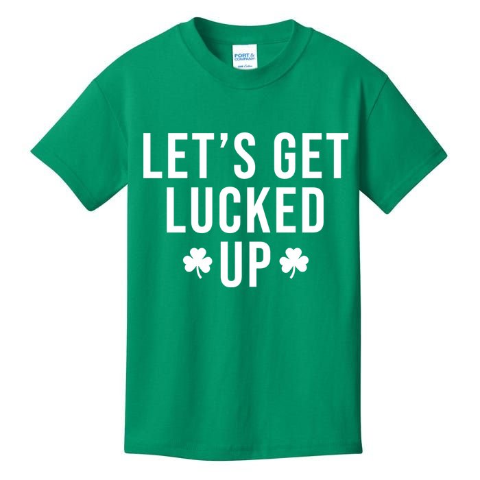 Lets Get Lucked Up St Patricks Day Funny Kids T-Shirt