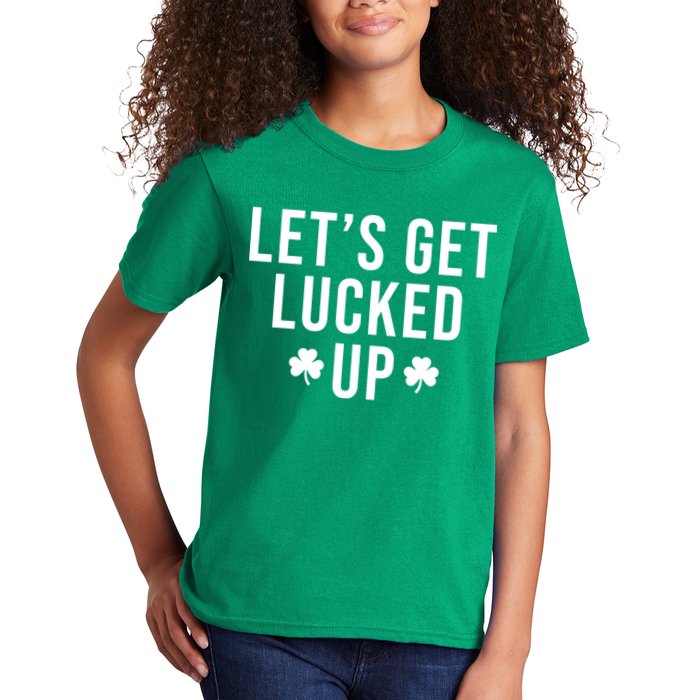 Lets Get Lucked Up St Patricks Day Funny Kids T-Shirt