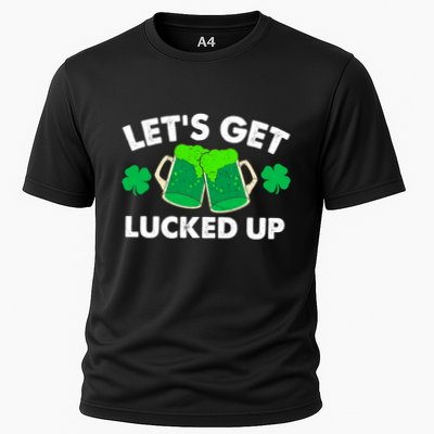 LetS Get Lucked Up Funny Irish St PatrickS Day Green Beer Gift Performance Shirt