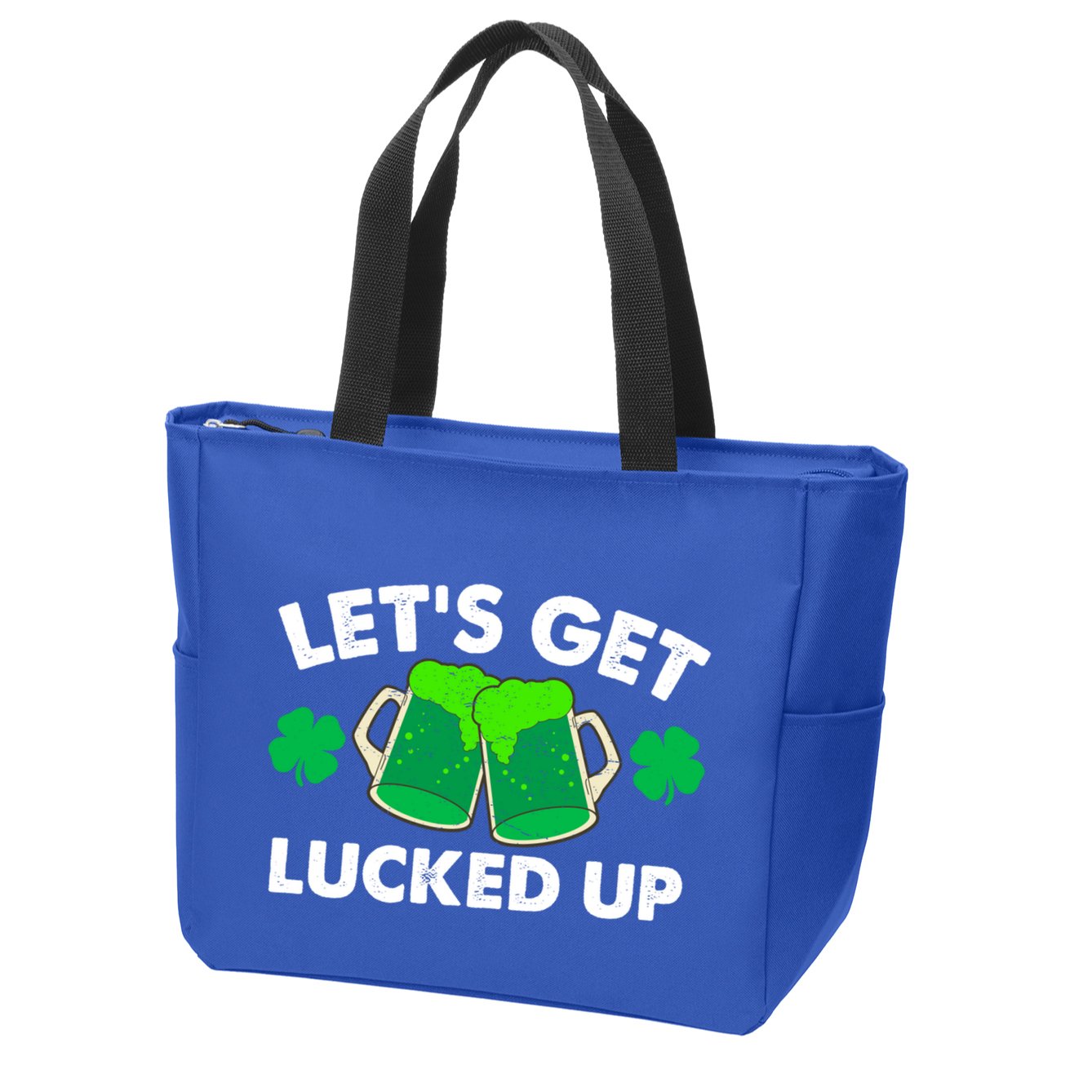 LetS Get Lucked Up Funny Irish St PatrickS Day Green Beer Gift Zip Tote Bag