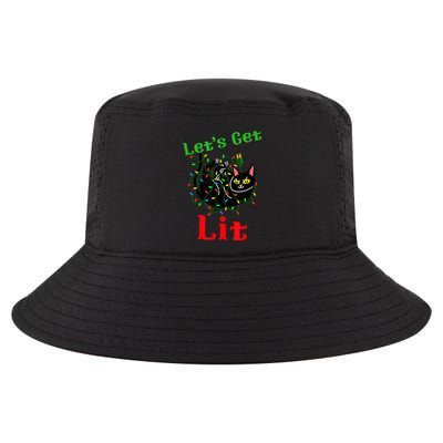 LetS Get Lit Funny Christmas Holiday Cat Cool Comfort Performance Bucket Hat