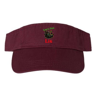 LetS Get Lit Funny Christmas Holiday Cat Visor