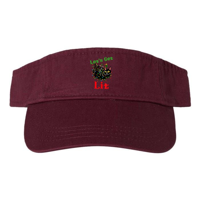 LetS Get Lit Funny Christmas Holiday Cat Visor