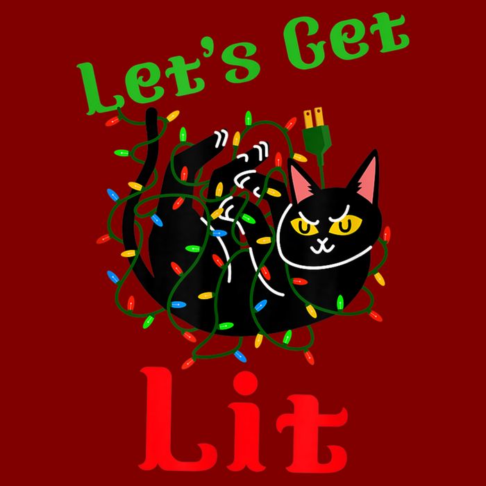 LetS Get Lit Funny Christmas Holiday Cat Visor
