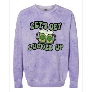 Lets Get Lucked Up Lucky Clovers St Patricks Day Beer Drink Colorblast Crewneck Sweatshirt