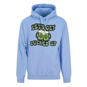 Lets Get Lucked Up Lucky Clovers St Patricks Day Beer Drink Unisex Surf Hoodie