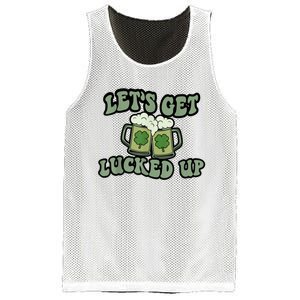 Lets Get Lucked Up Lucky Clovers St Patricks Day Beer Drink Mesh Reversible Basketball Jersey Tank